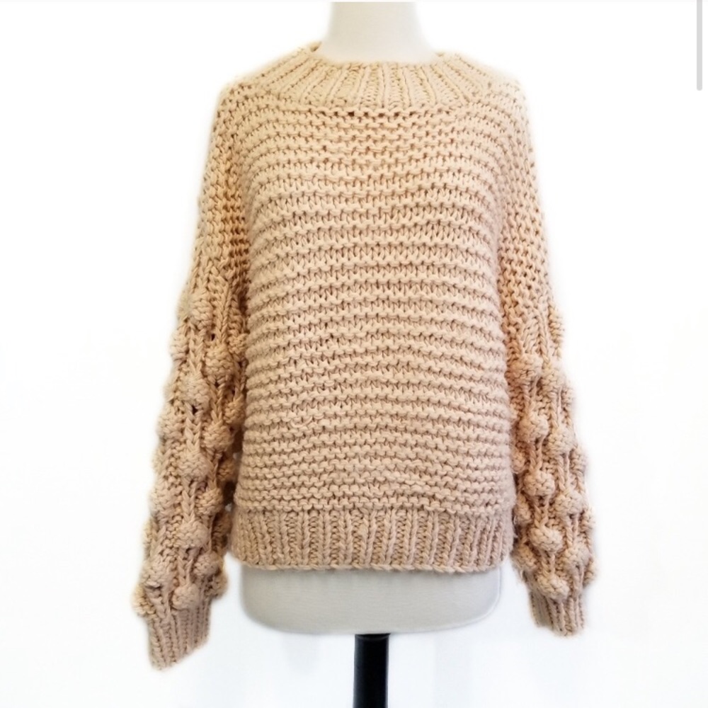Pom Pom sleeve sweater